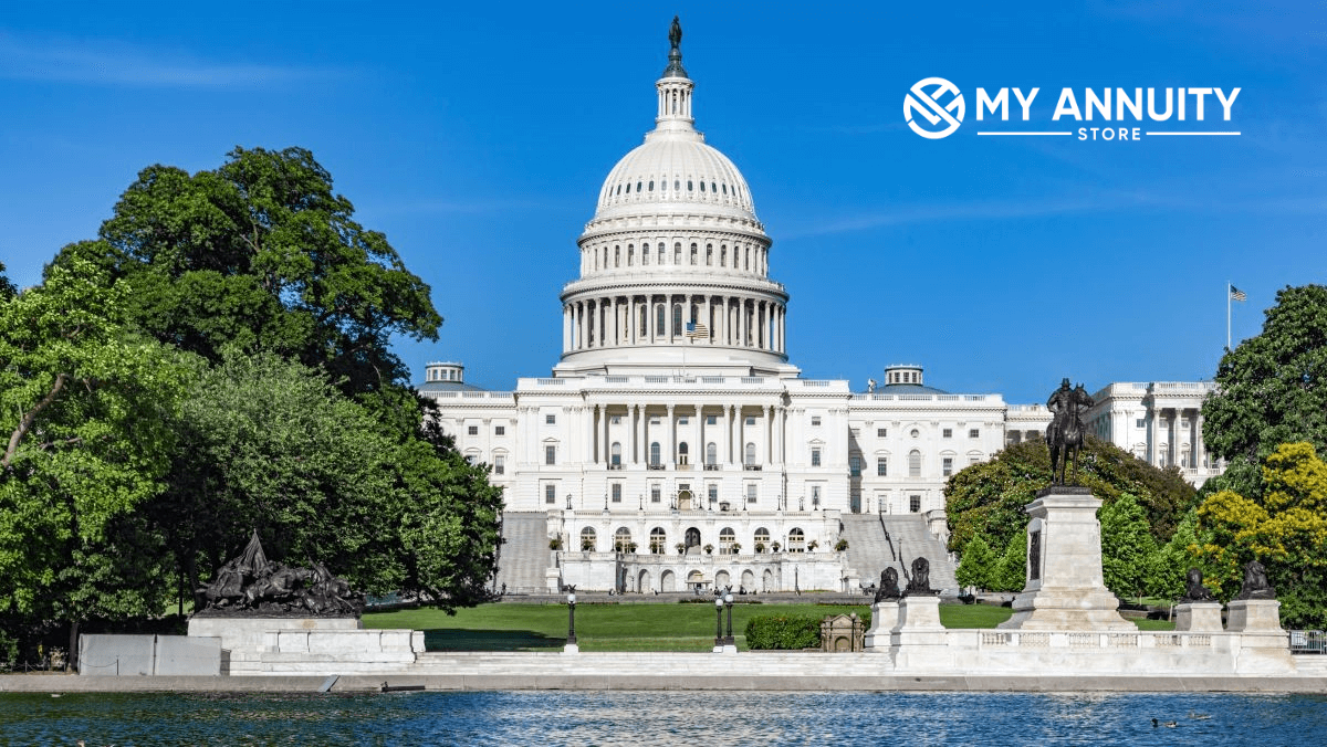 Picture of U.S. Capitol Buildin on summer day - Summary of SECURE 2.0 Act Changes.