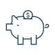 Piggy bank for fixed annuity icon